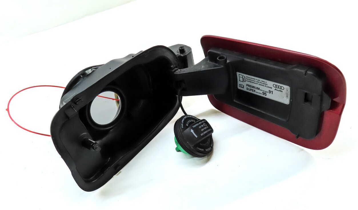 Thumbnail 6: 2012-2018 AUDI A6 S6 (C7) FUEL TANK DOOR LID COVER TRIM w/ HOUSING (GARNET RED)