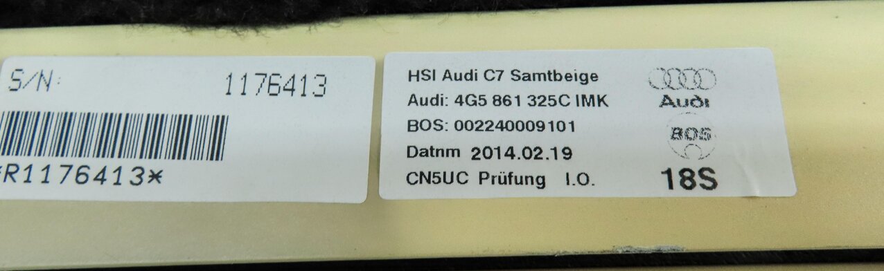 Thumbnail 7: 12-15 AUDI A6 S6 (C7 4G) REAR BACK GLASS WINDSHIELD SUNSHADE ASSEMBLY (BEIGE)