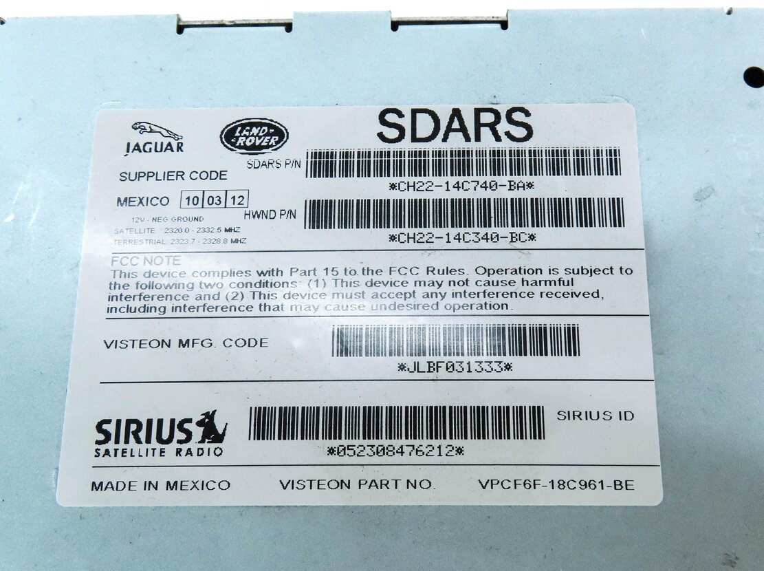 Thumbnail 5: 2012-2013 LR4 RANGE ROVER SPORT EVOQUE (L320 L538) SIRIUS SATELLITE RADIO MODULE