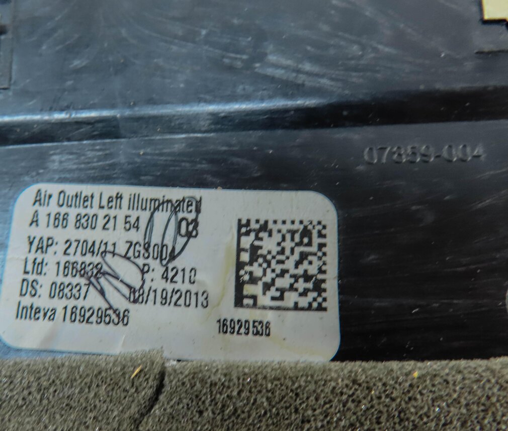 Thumbnail 6: 2014 MERCEDES GL550 X166 FRONT LEFT DRIVER DASH HVAC A/C HEATER AIR VENT (BLACK)