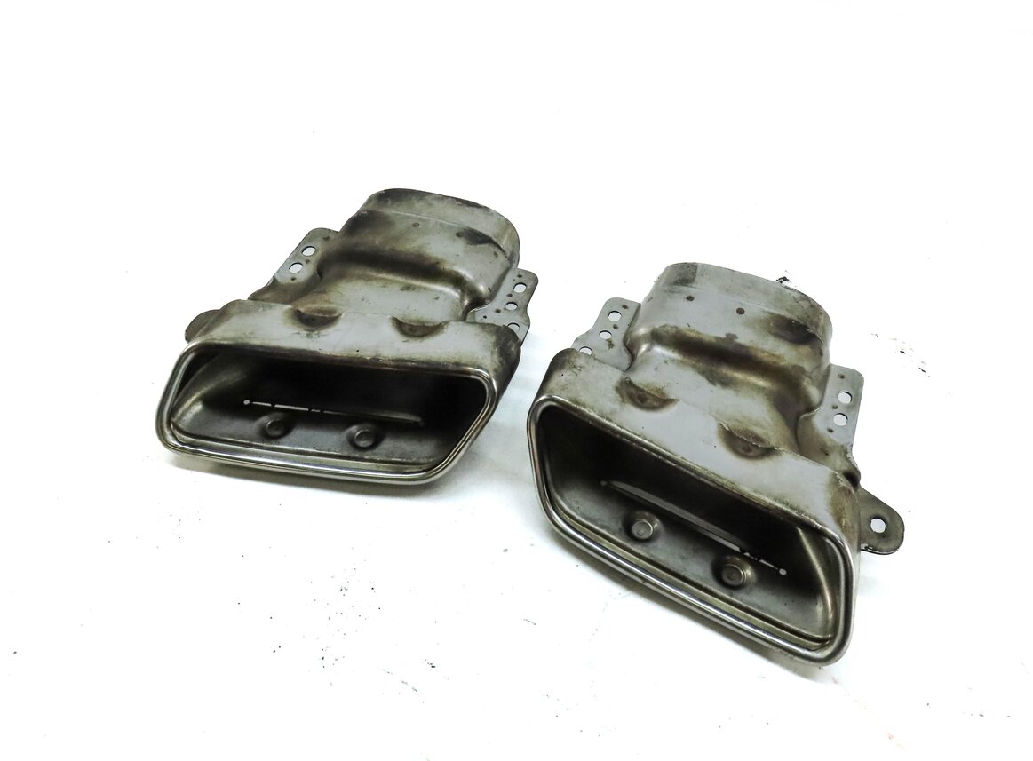 13-19 MERCEDES GL GLS ML (X166) 4.6L REAR LEFT & RIGHT MUFFLER EXHAUST TIP SET 2