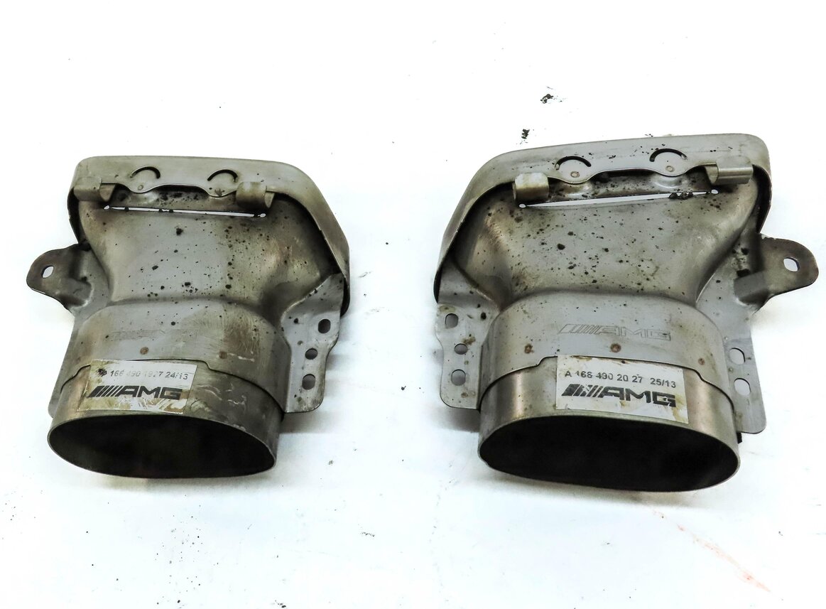 Thumbnail 6: 13-19 MERCEDES GL GLS ML (X166) 4.6L REAR LEFT & RIGHT MUFFLER EXHAUST TIP SET 2
