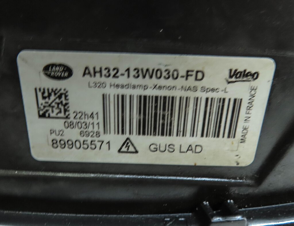 Thumbnail 7: 2010-2011 RANGE ROVER SPORT (L320) LEFT DRIVER HID ADAPTIVE XENON HEADLIGHT LAMP