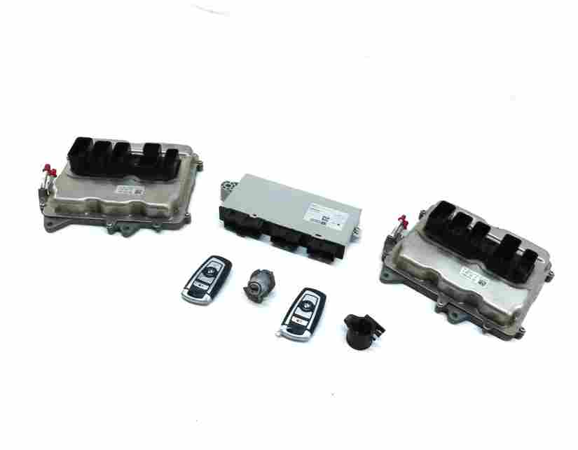 15-19 BMW M5 M6 X5M X6M F06 F15 4.4L S63T BODY ENGINE MODULE & KEY FOB LOCK SET