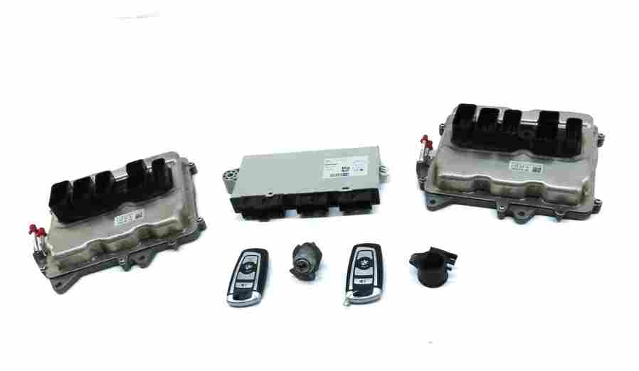 Thumbnail 2: 15-19 BMW M5 M6 X5M X6M F06 F15 4.4L S63T BODY ENGINE MODULE & KEY FOB LOCK SET