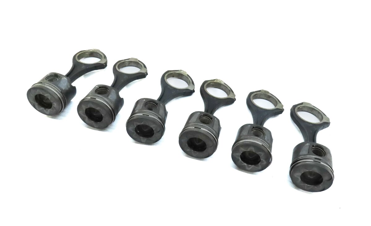 07-08 MERCEDES GL320 ML320 R320 (W164 X164) 3.0L OM642 DIESEL PISTON & ROD SET 6