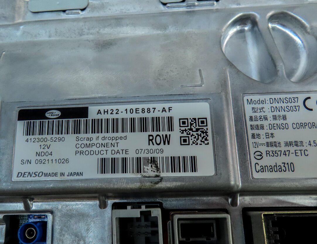 Thumbnail 9: 2010-2012 LR2 RANGE ROVER SPORT (L320) GPS NAVIGATION INFORMATION DISPLAY SCREEN