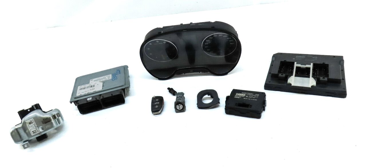Thumbnail 2: 2015 AUDI A3 (8V) SPEEDOMETER COLUMN LOCK BODY ENGINE CONTROL MODULE & KEY SET 8