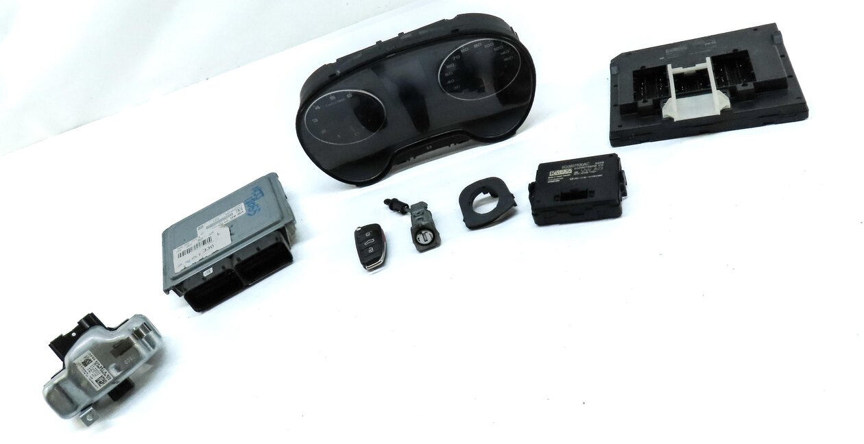 Thumbnail 3: 2015 AUDI A3 (8V) SPEEDOMETER COLUMN LOCK BODY ENGINE CONTROL MODULE & KEY SET 8