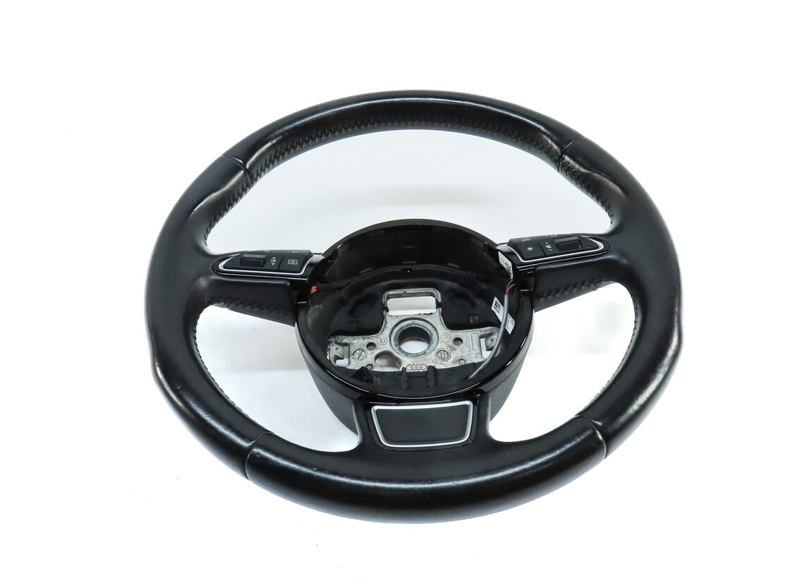 Thumbnail 2: 15-16 AUDI A3 (8V) LEFT DRIVER 3-SPOKE SPORT STEERING WHEEL w/ SWITCHES (BLACK)