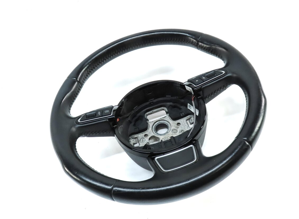 Thumbnail 3: 15-16 AUDI A3 (8V) LEFT DRIVER 3-SPOKE SPORT STEERING WHEEL w/ SWITCHES (BLACK)