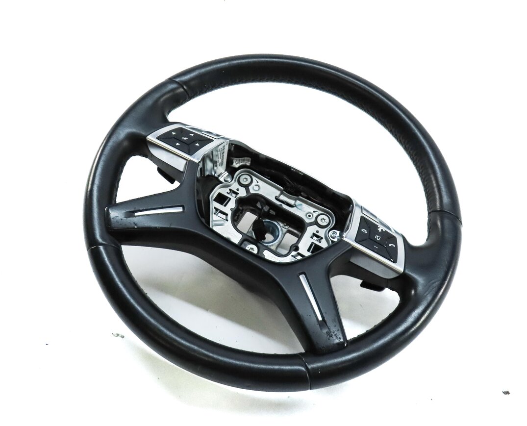 12-16 ML GL (W166 X166) 4 SPOKE BLACK LEATHER STEERING WHEEL w/ SWITCHES PADDLES