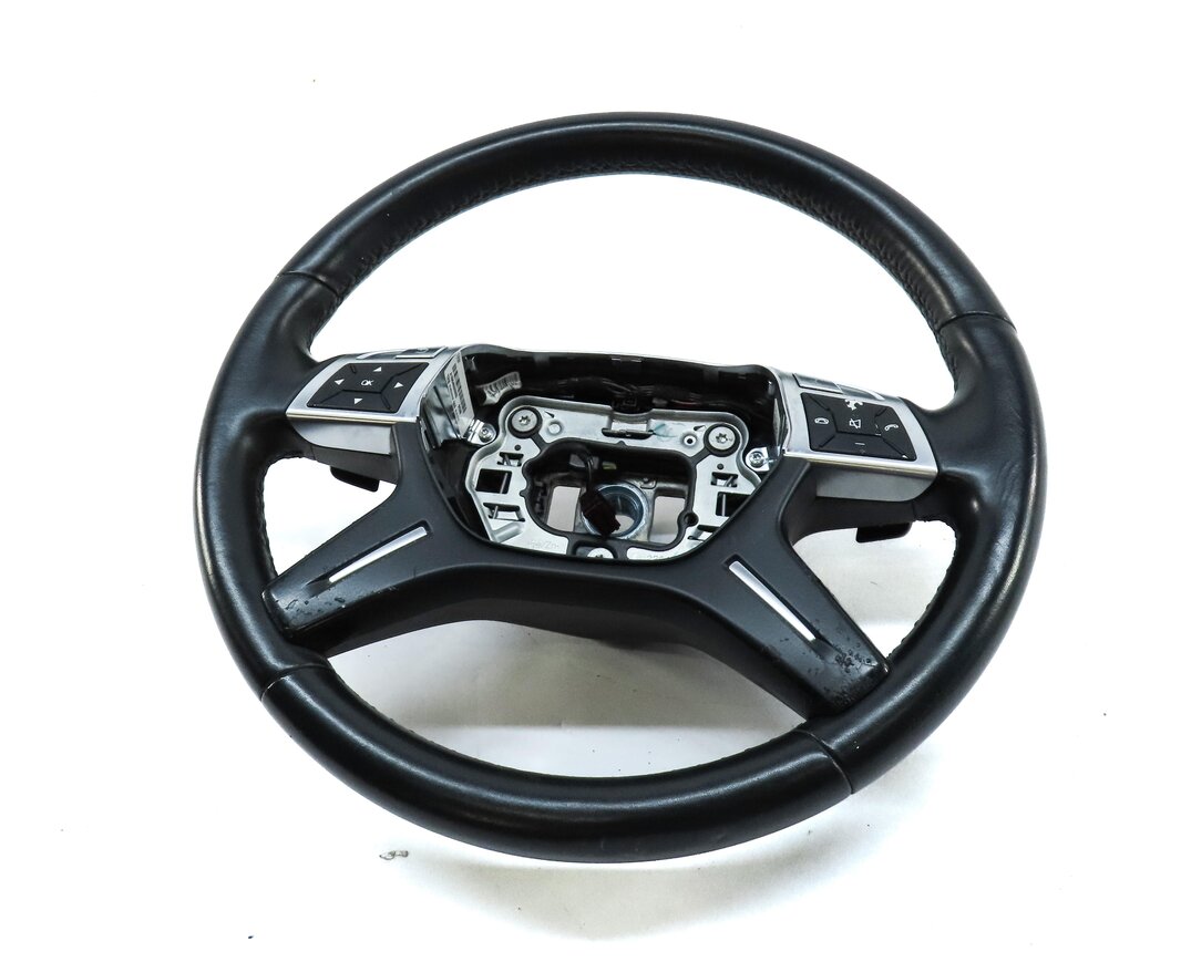 Thumbnail 2: 12-16 ML GL (W166 X166) 4 SPOKE BLACK LEATHER STEERING WHEEL w/ SWITCHES PADDLES