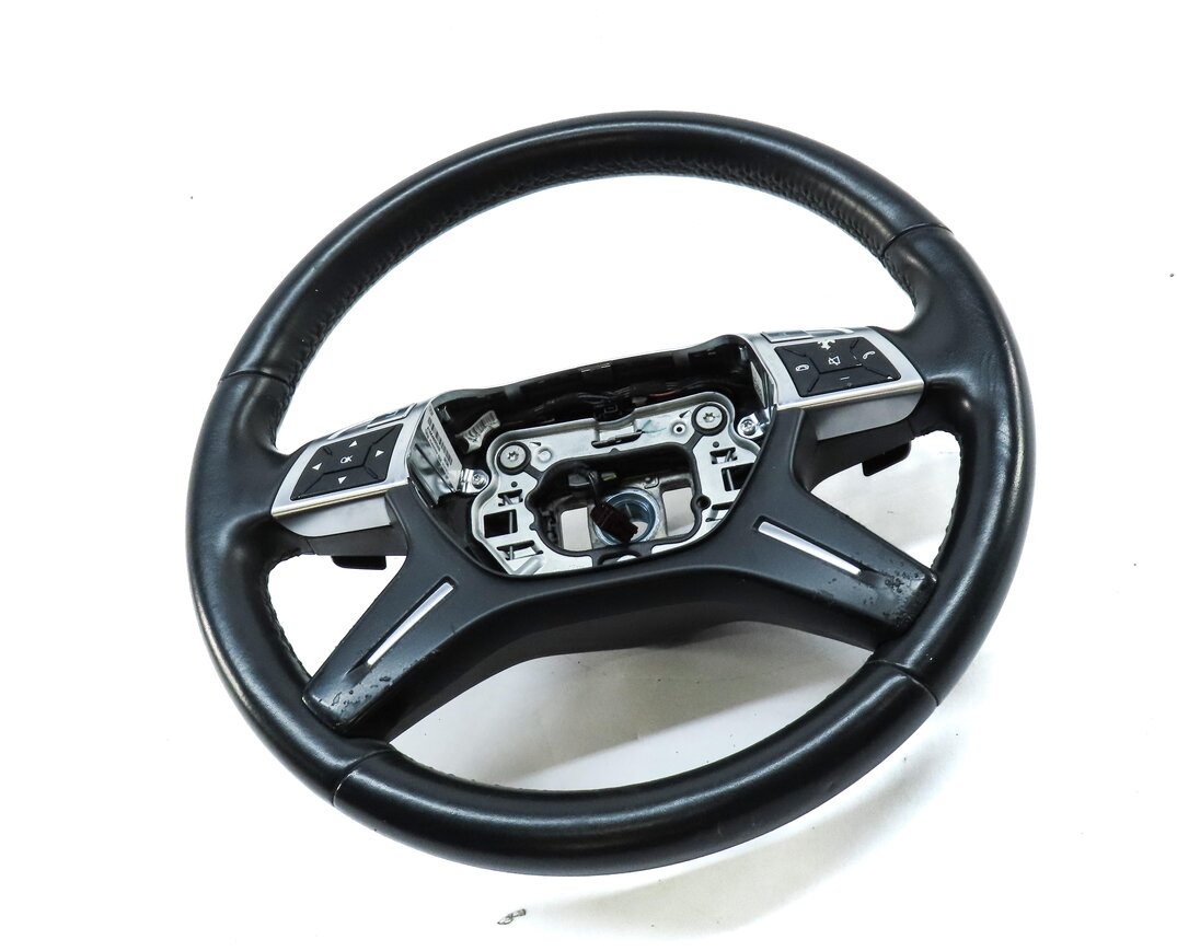 Thumbnail 3: 12-16 ML GL (W166 X166) 4 SPOKE BLACK LEATHER STEERING WHEEL w/ SWITCHES PADDLES