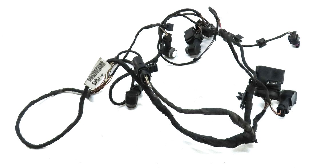 Thumbnail 4: 2014 AUDI A8 (D4 4H) REAR PARK ASSIST PDC SENSOR SET 4 (WHITE) w/ WIRING HARNESS