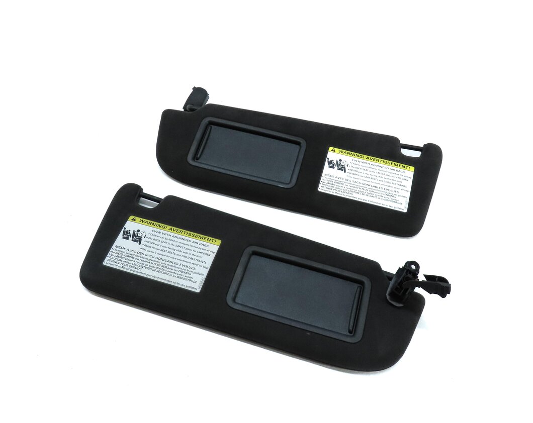 10-18 AUDI A8 S8 (D4 4H) FRONT LEFT & RIGHT SUNVISOR SUN VISOR SHADE SET (BLACK)