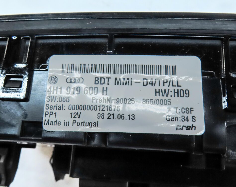 Thumbnail 6: 11-18 AUDI A8 S8 (D4 4H) CENTER CONSOLE MMI NAVIGATION CONTROL SWITCH (OPT 8DY)