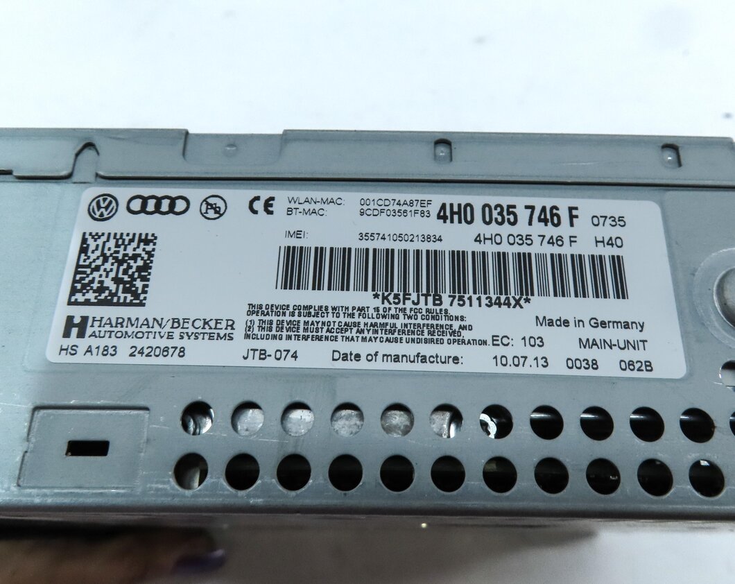 Thumbnail 7: 2011-2016 AUDI A8 S8 (D4 4H) RADIO STEREO CD SD MMI MULTIMEDIA PLAYER (OPT. 8DY)
