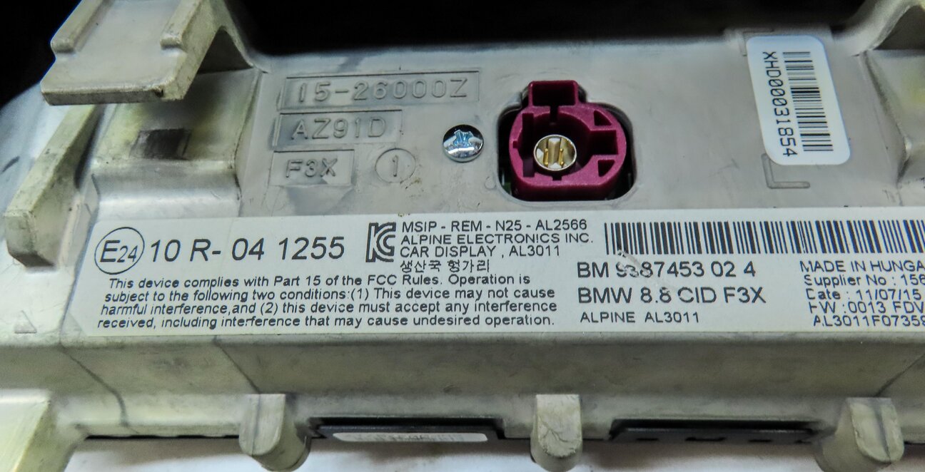 Thumbnail 8: 16-17 BMW 3 4 M3 M4 (F30 F32) FRONT INFORMATION NAVIGATION DISPLAY SCREEN (8.8")