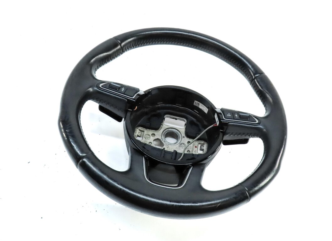 Thumbnail 1: 13-17 AUDI Q5 Q7 SQ5 B8 8R 4M 3 SPOKE STEERING WHEEL w/ SWITCH BUTTONS & PADDLES