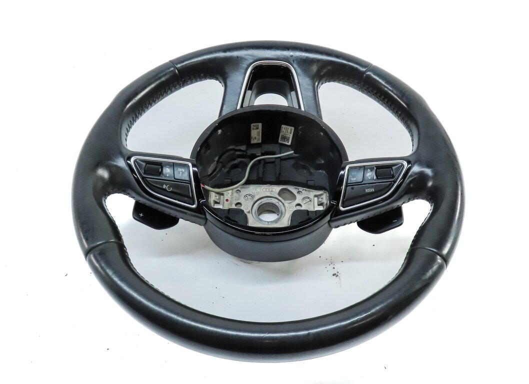 Thumbnail 4: 13-17 AUDI Q5 Q7 SQ5 B8 8R 4M 3 SPOKE STEERING WHEEL w/ SWITCH BUTTONS & PADDLES