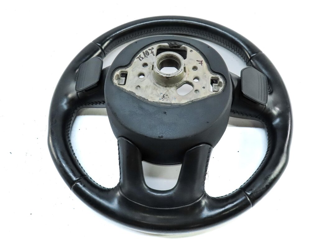 Thumbnail 5: 13-17 AUDI Q5 Q7 SQ5 B8 8R 4M 3 SPOKE STEERING WHEEL w/ SWITCH BUTTONS & PADDLES