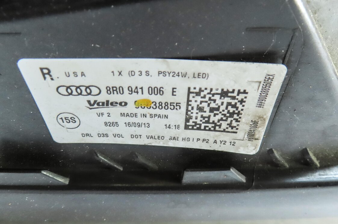 Thumbnail 10: 2013-2017 AUDI Q5 SQ5 (B8 8R) RIGHT PASSENGER XENON HID HEADLIGHT LAMP (NON AFS)