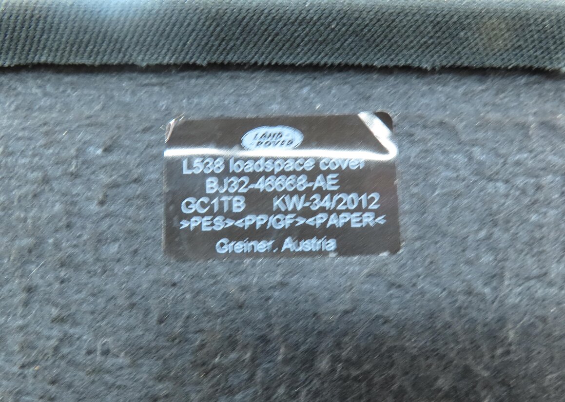 Thumbnail 8: 2013 LAND RANGE ROVER EVOQUE (L538) REAR TRUNK CARGO COVER SHELF (BLACK)