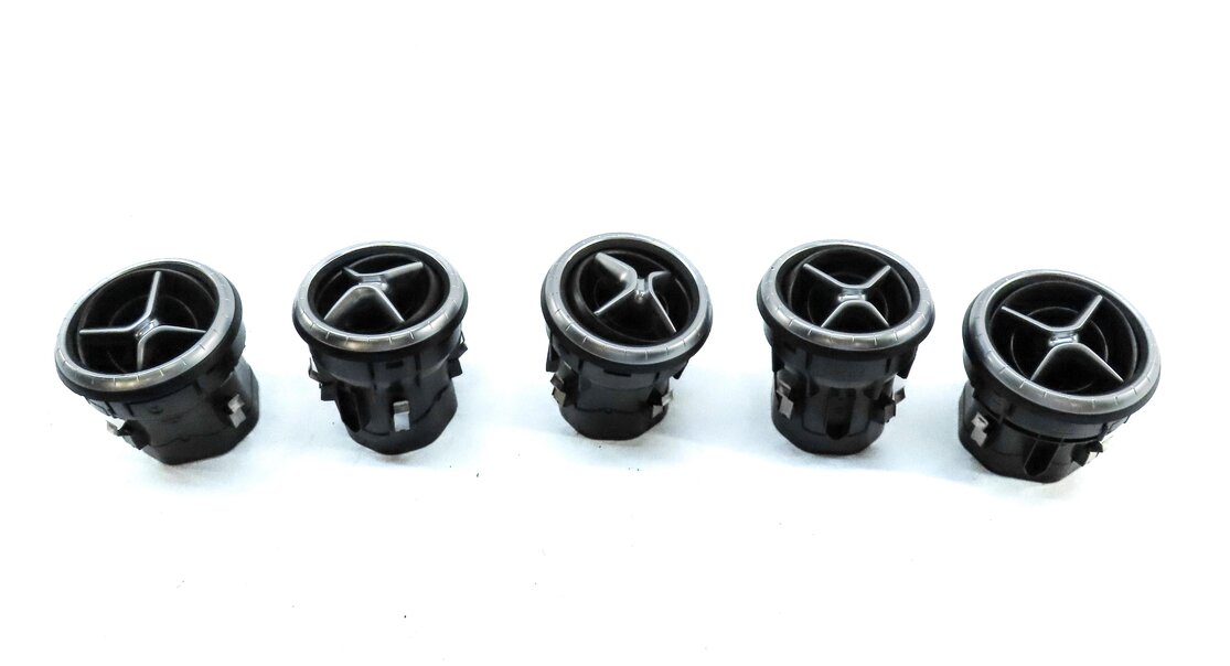 Thumbnail 2: 2016 MERCEDES CLA CLASS C117 FRONT DASH A/C HEATER AIR VENT SET 5 (BLACK SILVER)