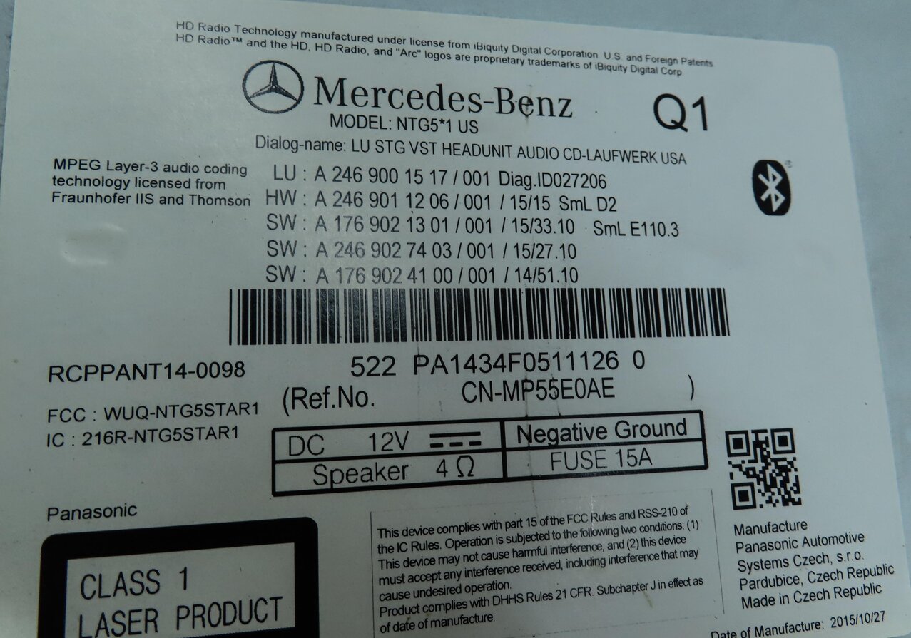 Thumbnail 7: 16-20 MERCEDES B CLA GLA CLASS (C117 W246 X156) CD NAVIGATION STEREO RECEIVER