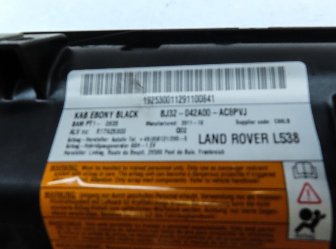 Thumbnail 6: 2012-2019 RANGE ROVER EVOQUE (L538) LEFT DRIVER KNEE AIRBAG AIR BAG (BLACK)