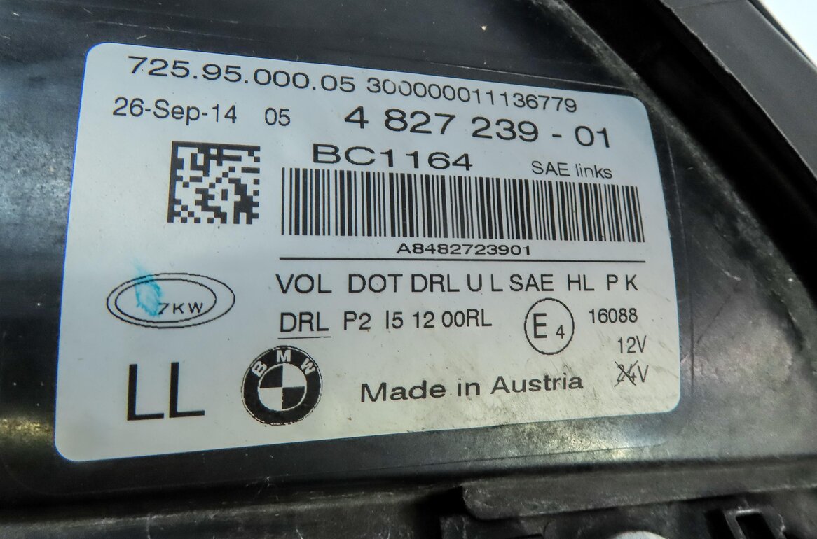 Thumbnail 9: 13-15 BMW 7 SERIES (F01) LEFT DRIVER HEADLIGHT LIGHT LAMP - ADAPTIVE DYNAMIC LED