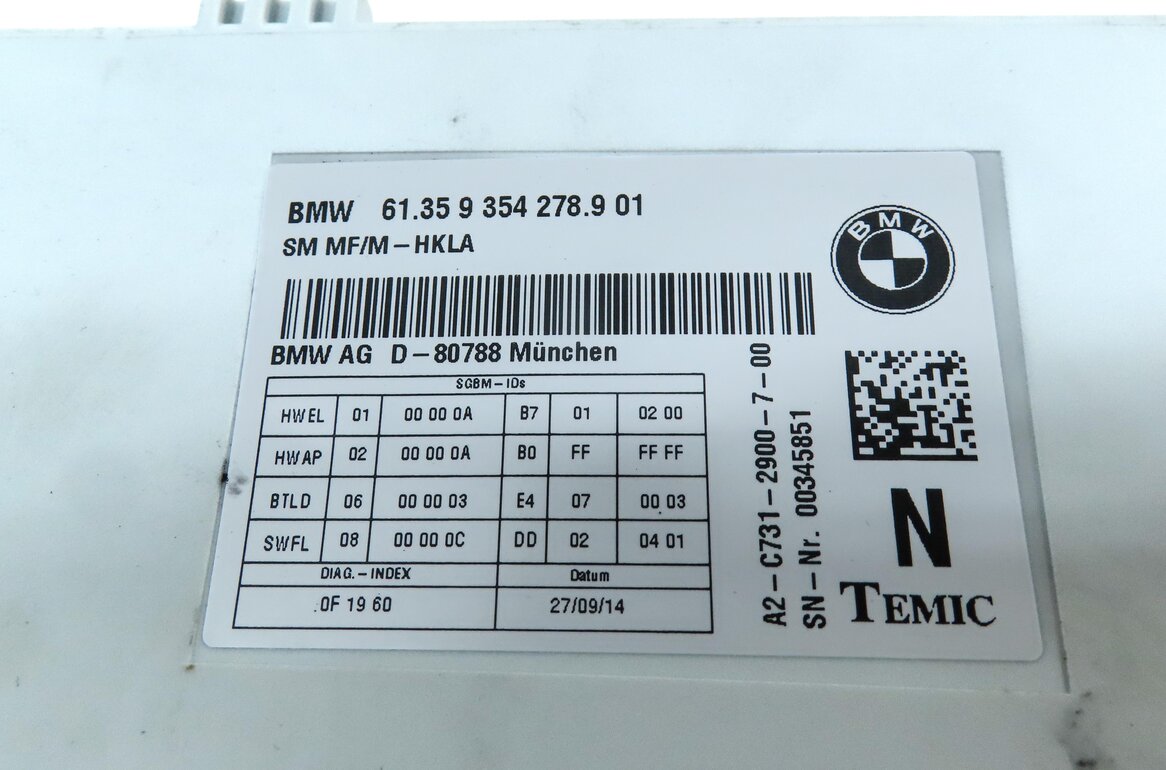 Thumbnail 4: 10-17 BMW 5 6 7 SERIES F01 F06 F10 FRONT LEFT DRIVER COMFORT SEAT CONTROL MODULE