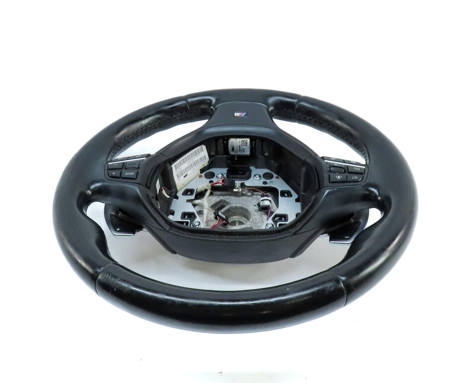 Thumbnail 4: 14-17 BMW 5 GT 7 SERIES F01 F07 3 SPOKE SPORT STEERING WHEEL w/ SWITCHES (BLACK)