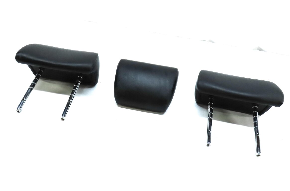09-15 BMW 7 SERIES (F01) REAR LEFT RIGHT & CENTER SEAT HEADREST SET 3 (BLACK)