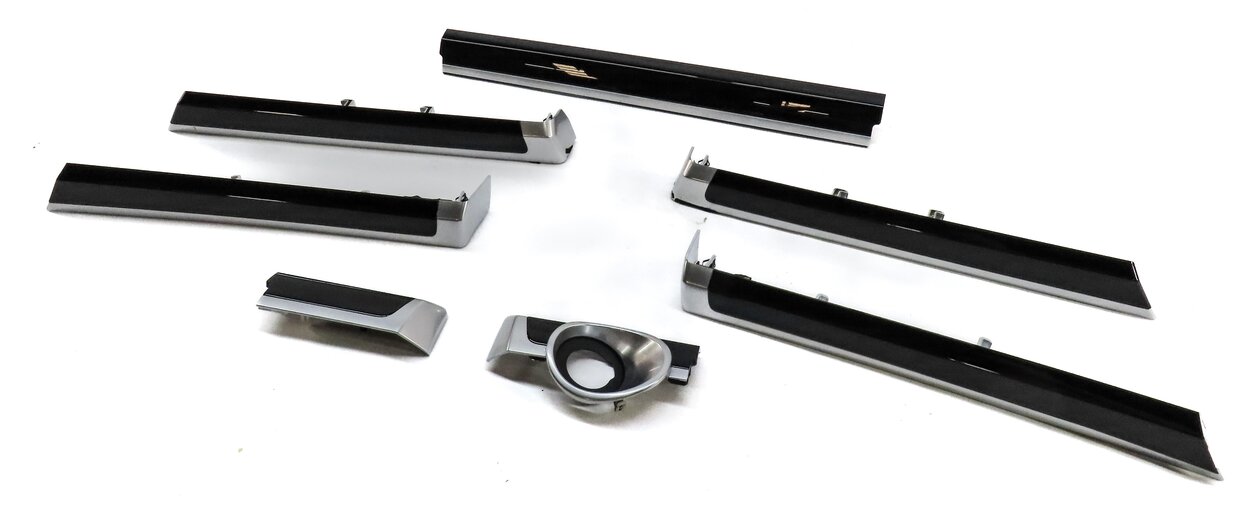 2014 PORSCHE CAYENNE HYBRID (958) FRONT REAR LEFT RIGHT TRIM SET 7 (PIANO BLACK)