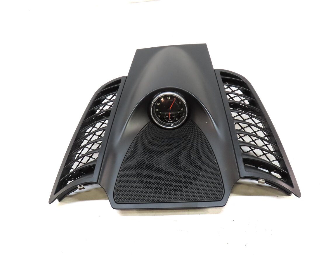 Thumbnail 2: 2014 PORSCHE CAYENNE HYBRID (958) CENTER DASH SPEAKER GRILLE w/ CLOCK (BLACK)