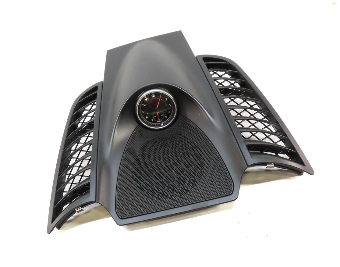 Thumbnail 3: 2014 PORSCHE CAYENNE HYBRID (958) CENTER DASH SPEAKER GRILLE w/ CLOCK (BLACK)