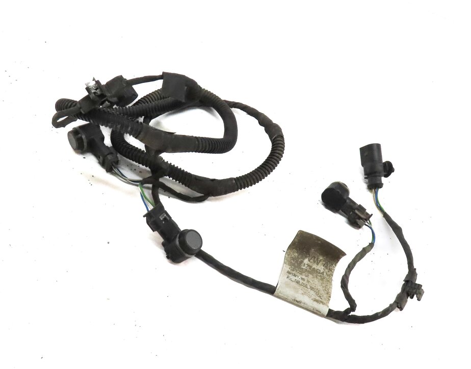 2014 PORSCHE CAYENNE HYBRID 958 REAR PARK ASSIST PDC SENSOR SET4 GREY w/ HARNESS