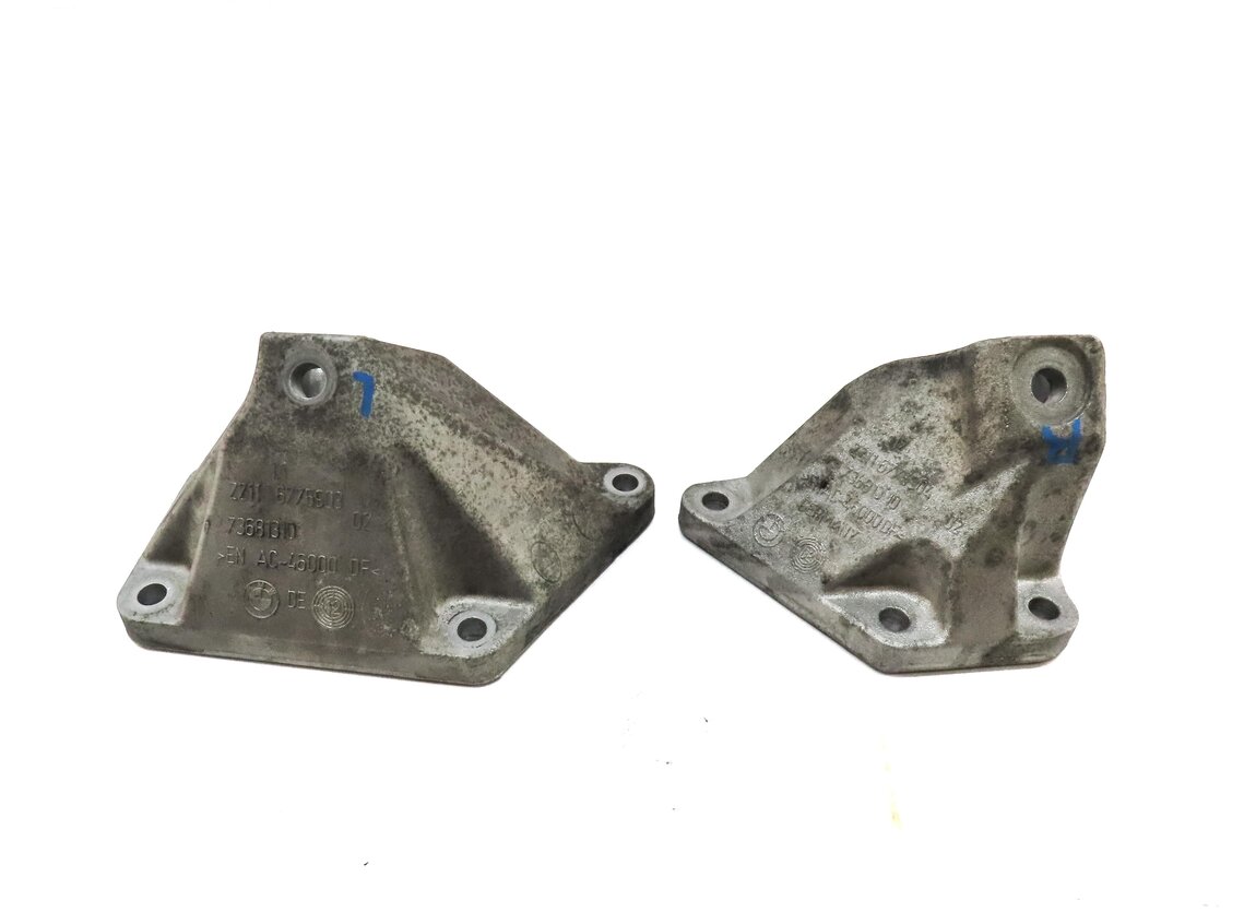 Thumbnail 2: 2013 BMW 750i (F01) 4.4L TURBO N63 LEFT & RIGHT ENGINE MOTOR MOUNT BRACKET SET2