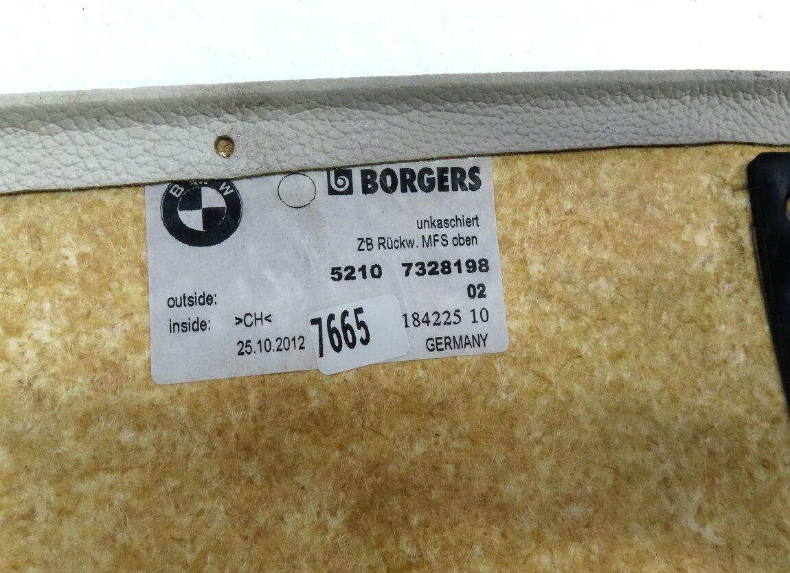 Thumbnail 8: 2013 BMW 750i F01 FRONT LEFT DRIVER UPPER SEAT BACK TRIM PIECE w/ LIGHT (BEIGE)