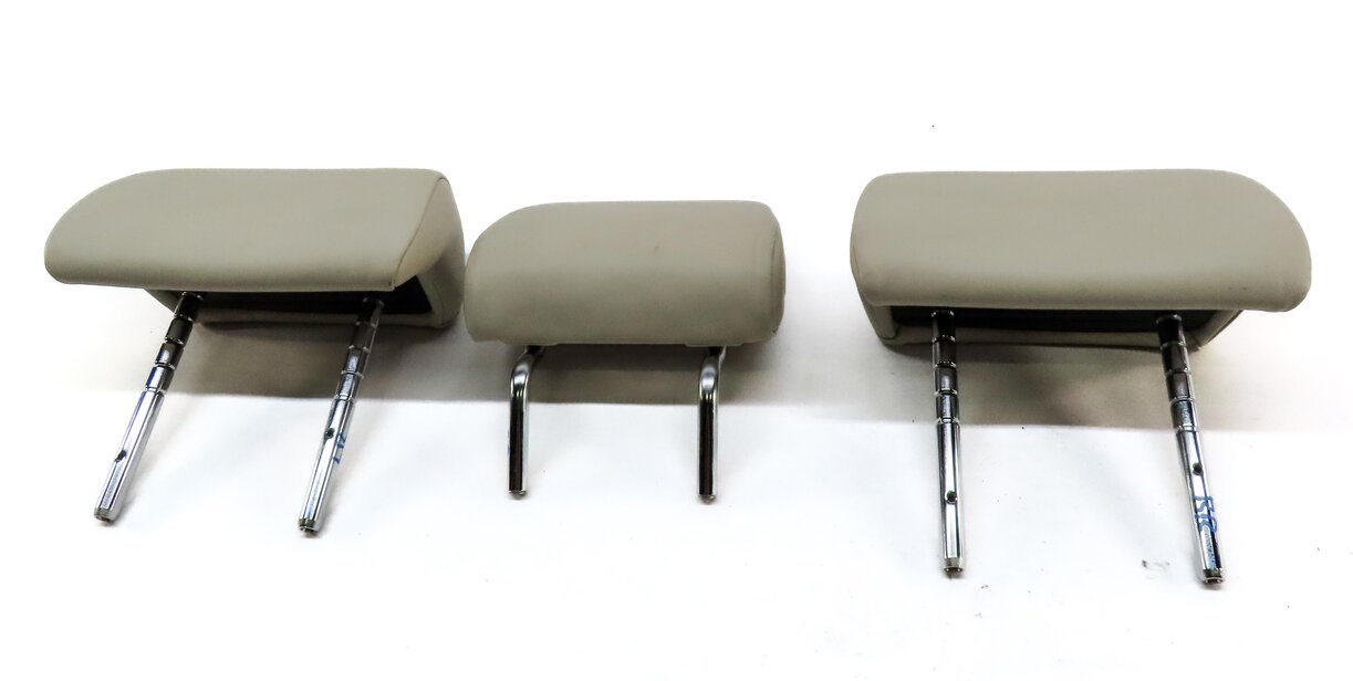 Thumbnail 2: 13-15 BMW 7 F01 REAR LEFT RIGHT & CENTER SEAT HEADREST SET 3 (NAPPA IVORY WHITE)