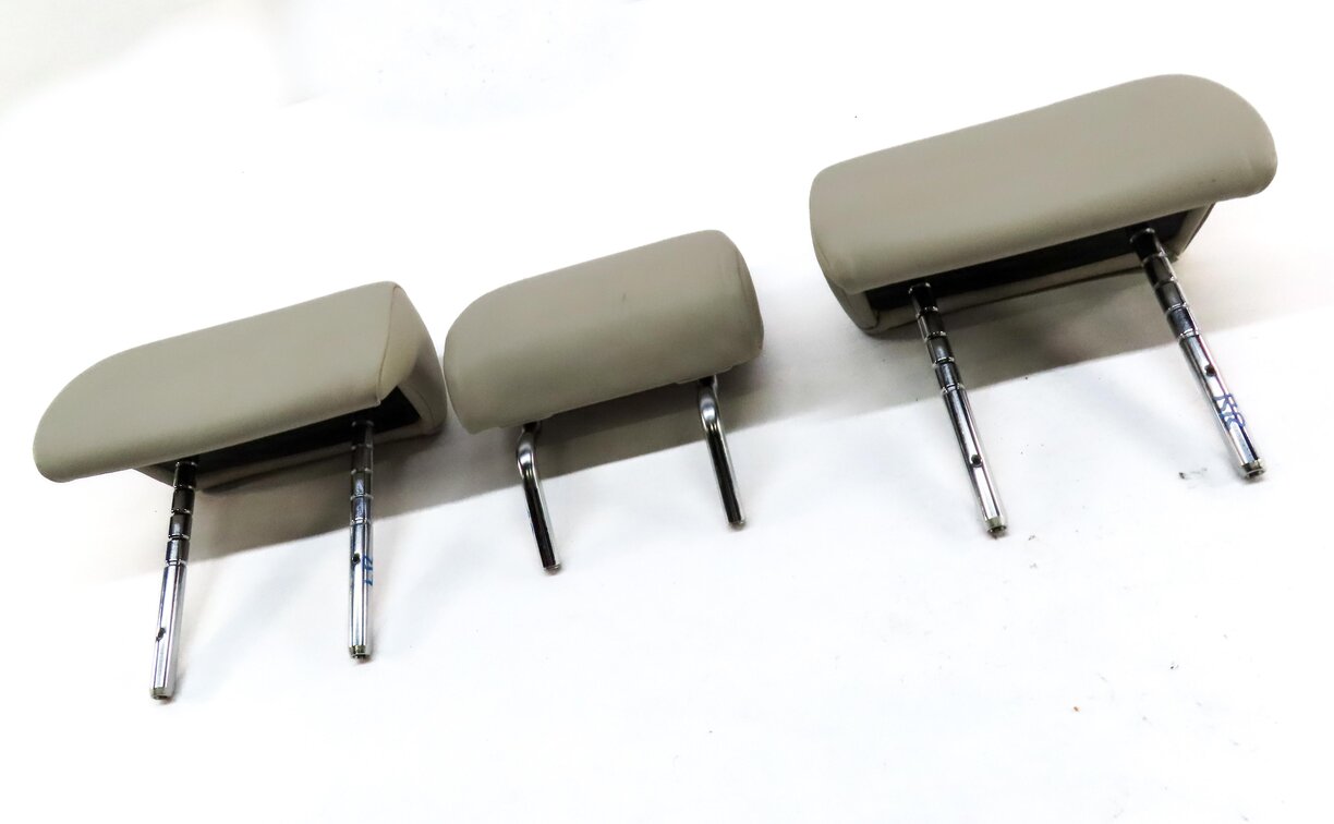 Thumbnail 3: 13-15 BMW 7 F01 REAR LEFT RIGHT & CENTER SEAT HEADREST SET 3 (NAPPA IVORY WHITE)