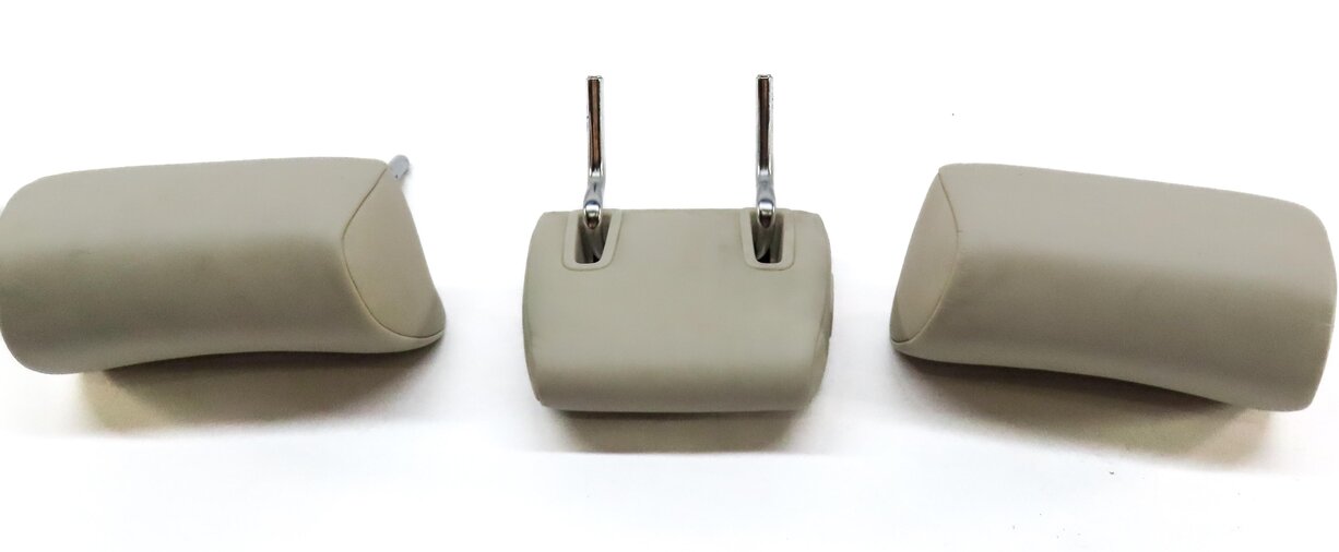 Thumbnail 5: 13-15 BMW 7 F01 REAR LEFT RIGHT & CENTER SEAT HEADREST SET 3 (NAPPA IVORY WHITE)
