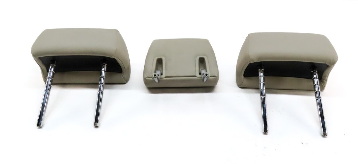 Thumbnail 6: 13-15 BMW 7 F01 REAR LEFT RIGHT & CENTER SEAT HEADREST SET 3 (NAPPA IVORY WHITE)