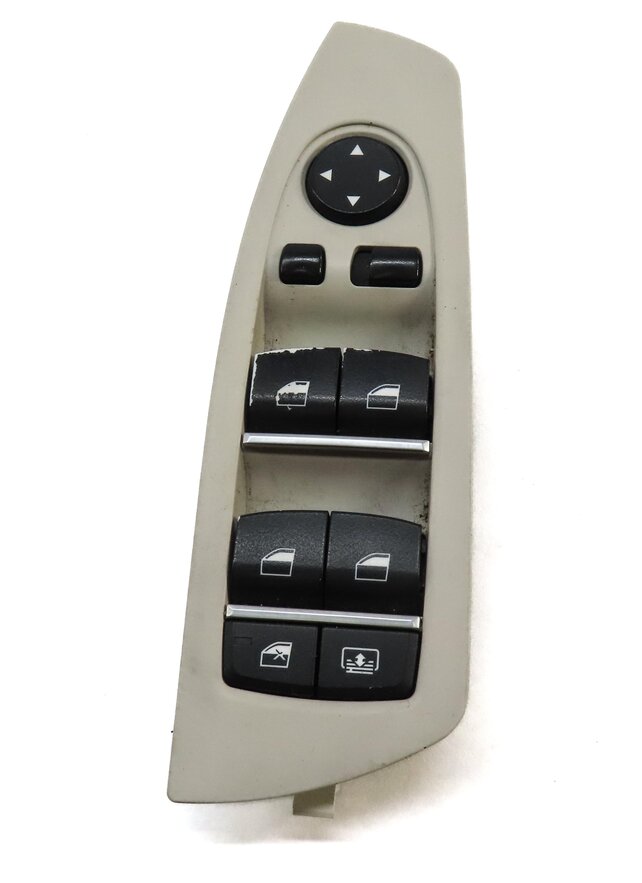 Thumbnail 2: 09-15 BMW 740i 750i 760i B7 (F01) DRIVER WINDOW SWITCH w/ SHADE & P-FOLD (BEIGE)