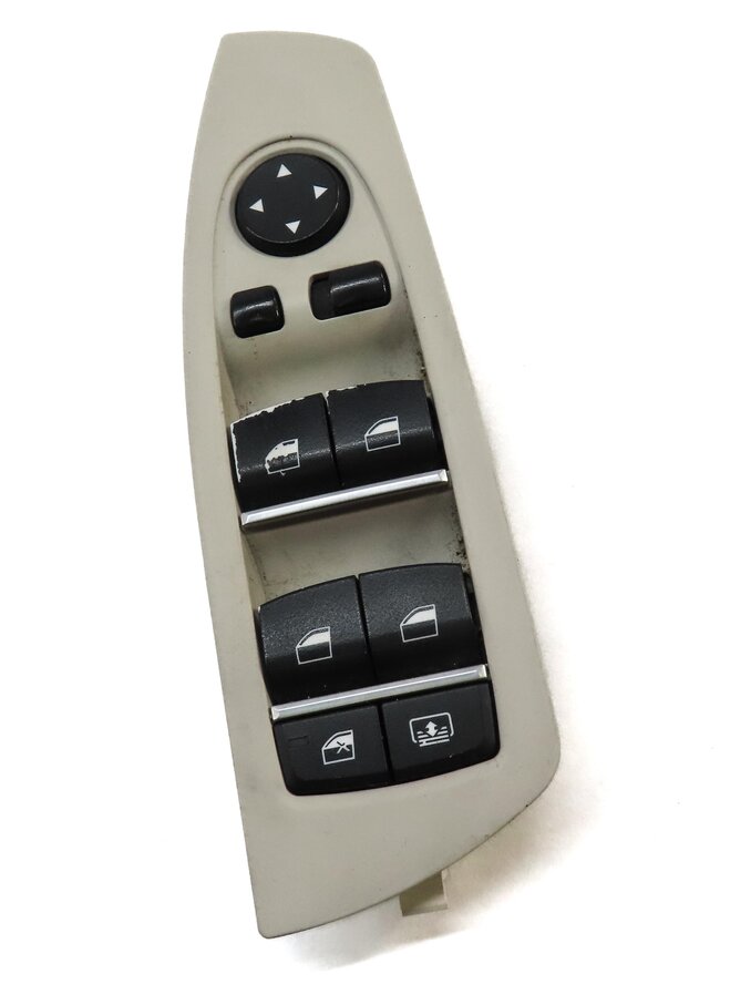 Thumbnail 3: 09-15 BMW 740i 750i 760i B7 (F01) DRIVER WINDOW SWITCH w/ SHADE & P-FOLD (BEIGE)