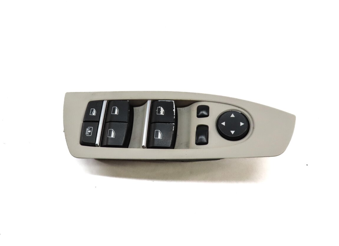 Thumbnail 4: 09-15 BMW 740i 750i 760i B7 (F01) DRIVER WINDOW SWITCH w/ SHADE & P-FOLD (BEIGE)