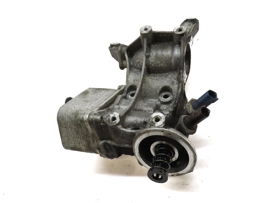 Thumbnail 2: 2014 AUDI A6 (C7) 2.0L TURBO CAED ENGINE OIL FILTER MOUNT BRACKET w/ OIL COOLER