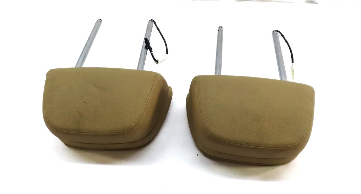 Thumbnail 5: 11-13 BMW X5 X6 E70 E71 FRONT LEFT DRIVER RIGHT PASSENGER SEAT HEADREST (BEIGE)